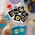 thumbnail image 3 of 1set Nickel Decoration Stickers Metal Resin Filler Epoxy Resin & UV Resin Craft Filling Material Golden Recycling Sign Planet 40x40mm 9 style 1pc/style 9pcs/set, 3 of 6