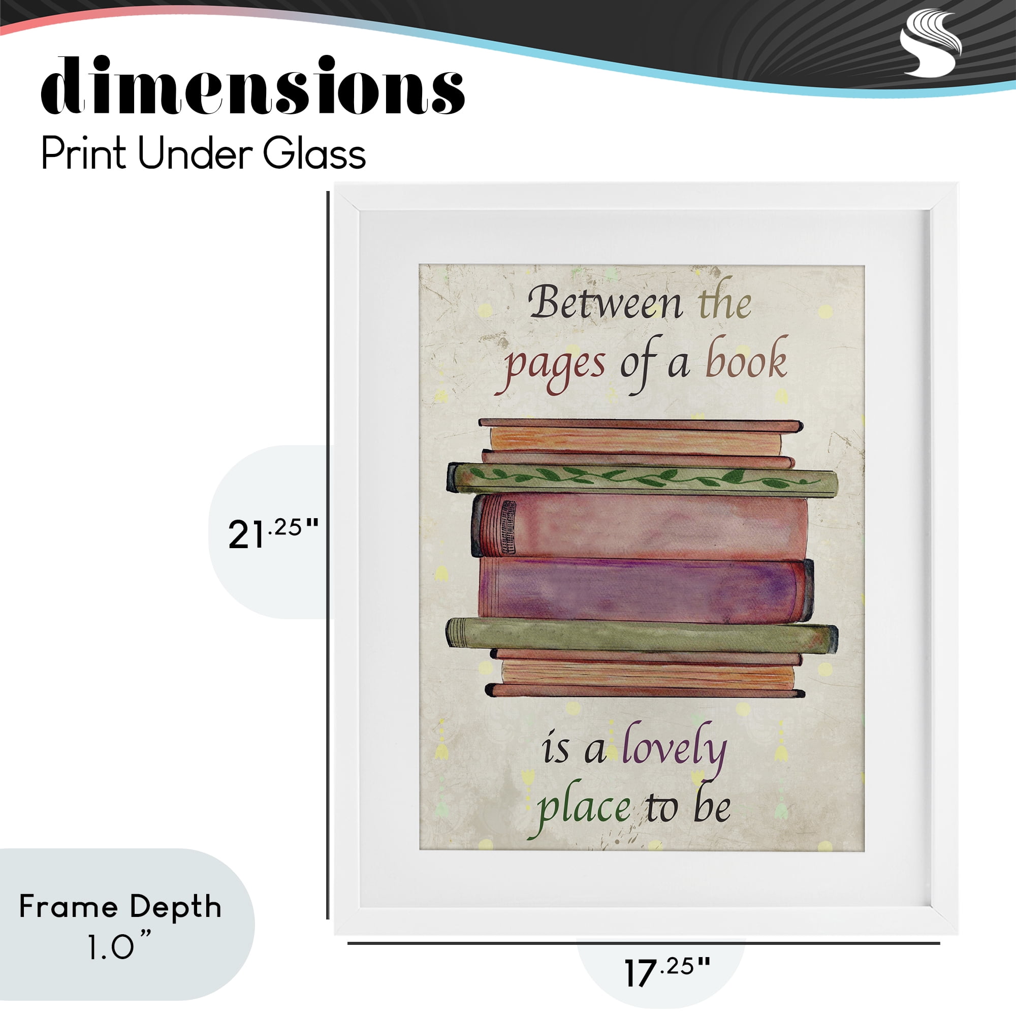 Stupell Industries Between Pages Of A Book White Framed Print Under Glass, design by Julia Frost