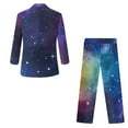 thumbnail image 5 of Xoenoiee Galaxy Star Print Suit for Boys Slim Fit 2 Piece Formal Kids Suits Tuxedo Set Toddler Suit for Boys Dress Outfit Blazer Pants, 11-12 Years, 5 of 7