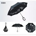 thumbnail image 2 of C-Handle Big Double Layer Inverted Upside Down Windproof Umbrella Self Standing (Black Cherry), 2 of 8