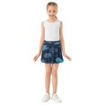 thumbnail image 3 of Girls' Skorts Elastic Waist Skorts with Inner Shorts Athletic Workout Shorts Skirts Blue Leaves and Snowflakes X-Small, 3 of 9