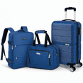 thumbnail image 1 of Juego De Maletas Compass Chicago Azul De 20", Backpack Y Neceser Con Candado TSA Y 8 Ruedas 360°, 1 of 6