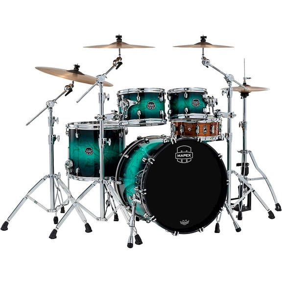 Mapex Saturn VI Rock 4-Piece Shell Pack With 22 in. Bass Drum Marine Teal Burst