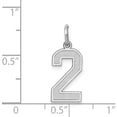 thumbnail image 3 of 14K White Gold 14Kw Medium Satin Number 2 Charm (16.13 X 8.21) Made In United States wsm02, 3 of 6