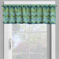 thumbnail image 2 of Ambesonne Herringbone Valance Pack of 2, Abstract Wavy Branch, 54"X18", Earth Yellow Night Blue, 2 of 5