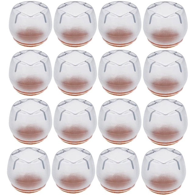 Laklulu 16 Piezas Tapas para Sillas 21-25 mm Deslizadores para Muebles Protección de Silicona Cuadrada Redonda Almohadillas para Patas de Muebles Tapas para Patas de Silla Cubierta de Mesa