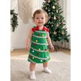 thumbnail image 6 of RUINIXCW Toddler Girl Christmas Dress Colorful Bobbles Red Bow Fleece Overall Dress, 6 of 7