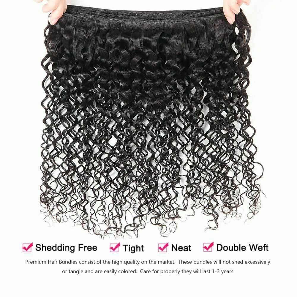 USTAR Unprocessed Brazilian Remy 9A Human Hair Weave Jerry Curly 3 Bundles Natural Black Color