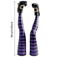thumbnail image 3 of Halloween Witch Legs 14.96 Inch Realistic Fabric Witch Legs Decor Upside Down Wizard Feet for Lawn Garden Patio Indoor Outdoor Home Halloween Decorations Purple 1 Pair, 3 of 6