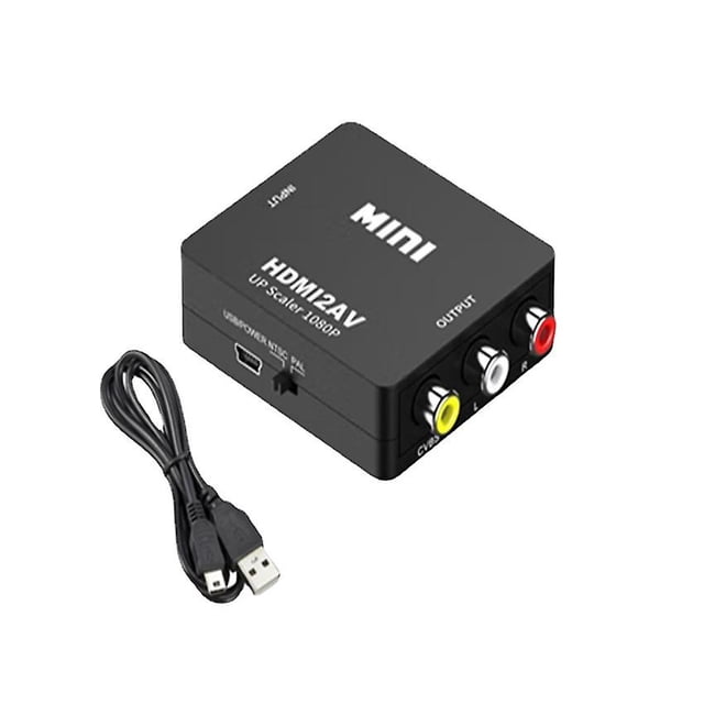 Adaptador de RCA a HDMI TANGJMXG Convertidor de Caifu AV a HDMI 1080p CVBs AV para PC Xbox PS DVD