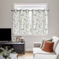 thumbnail image 5 of Vintage Botanical Kitchen Curtains Short 45 Inch Length, Birds Branch Watercolor Leaf Grommet Top Bedroom Living Room Curtains, Light Filtering Cafe Curtain Drapes 2 Panels Set 84''x45'', 5 of 9