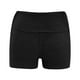 thumbnail image 4 of Leggings de cintura baja y doblez para mujer: pantalones cortos ajustados de color liso con tejido de poliéster, adecuados para el verano, el uso informal y el uso diario., 4 of 5