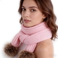 thumbnail image 5 of TELOLY Kids Scarf,Pom-Pom Design Toddler Scarf,Comfortable Touch Pink Scarf,Pink, 5 of 6