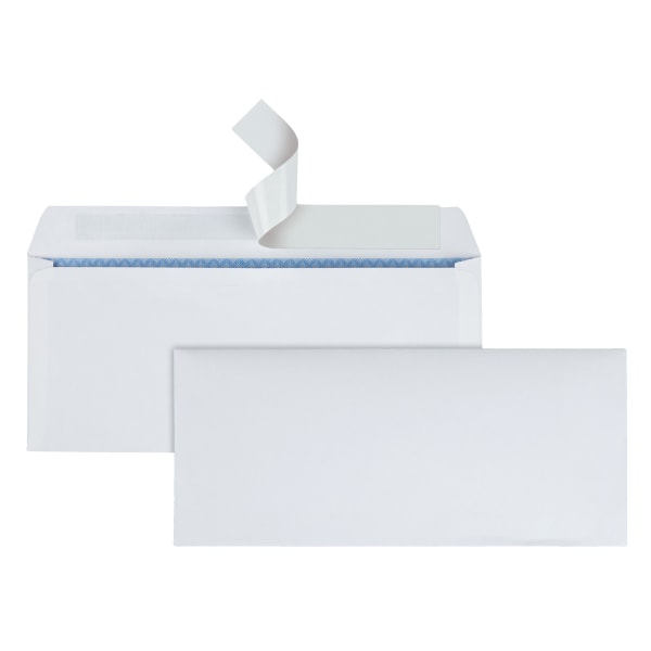 Office Depot Clean Seal(TM) Security Envelopes, 10 (4 1/8in. x 9 1/2in.), White, Box Of 250