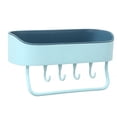 thumbnail image 1 of Billuyoard Estante de cocina para baño, estante de baño montado en la pared, soporte de almacenamiento, organizador de plástico para inodoro, toallero, Juegos de accesorios de baño Verde azul Billuyoard HA000469-02B, 1 of 1