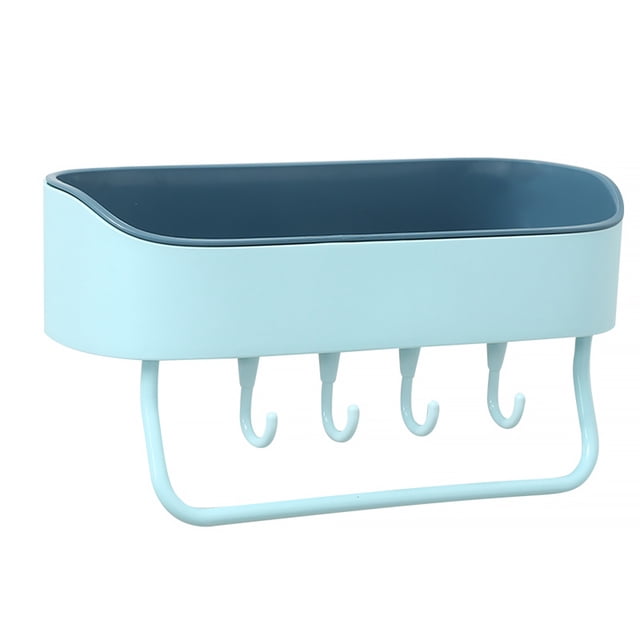 Billuyoard Estante de cocina para baño, estante de baño montado en la pared, soporte de almacenamiento, organizador de plástico para inodoro, toallero, Juegos de accesorios de baño Verde azul Billuyoard HA000469-02B