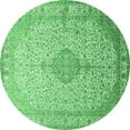 thumbnail image 1 of Ahgly Company Indoor Round Medallion Emerald Green Traditional Area Rugs, 4' Round, 1 of 4