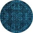 thumbnail image 1 of Ahgly Company Indoor Round Abstract Light Blue Modern Area Rugs, 3' Round, 1 of 4