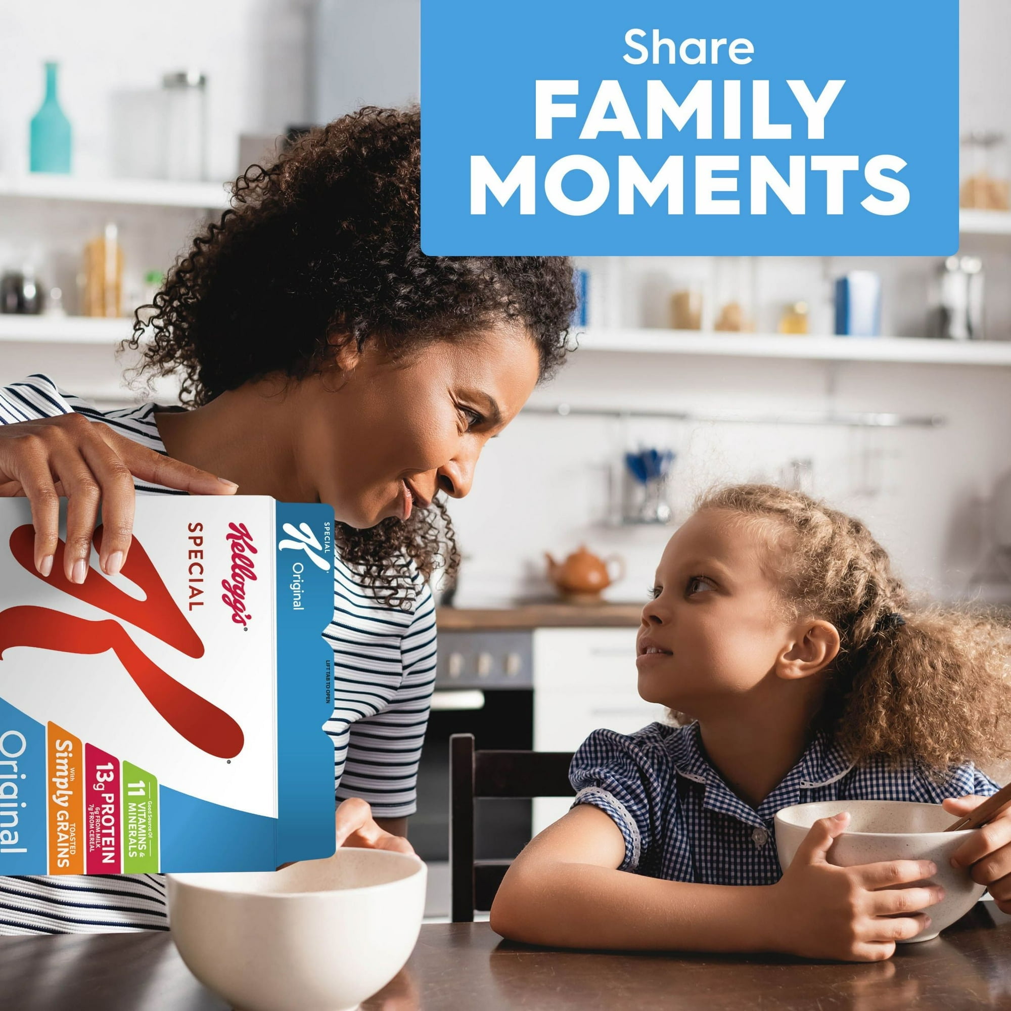 Special K Cold Breakfast Cereal, 11 Vitamins and Minerals, 13g Protein, Family Size, Original, 18oz Box (1 Box) pack of 2