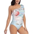 thumbnail image 3 of Gukieu Cute Elephant Print One-shoulder Ruffled One-piece Swimsuit with Removable Chest Pads and Tummy-control Swimsuit for Women-Large, 3 of 6