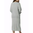 thumbnail image 3 of INSPIRE CHIC Womens' Fall Winter Roundneck Sweater Two Piece Outfit Midi Skirts with Pockets Lounge Set L Grey, 3 of 6