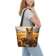thumbnail image 2 of Fotbe Pastoral Sunflower Corgi Bolsa de Playa con Estampado, Bolsa de Hombro, Bolsa de Mano Espaciosa, Bolsa de Viaje Ligera, Bolsa de Compras Versátil, 2 of 6
