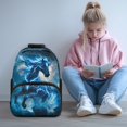 thumbnail image 3 of POLERO 17 Inch Bookbag for Girls, Polyester Durable Large Capacity Backpack, Lightning Horse Fantasy Print, 3 of 10