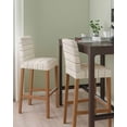 thumbnail image 2 of Beige Wood Grain Bar Stool Covers Set of 2, Rustic Retro Wooden Plank Farmhouse Stretch Washable Bar Chair Covers with Backs, Removable Pub Counter Height Chair Cover for Kitchen Dining Room Cafe, 2 of 7