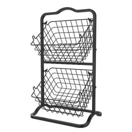 ★ Akari ★ WALLABY BASKET STAND Black 74-079 3-Tier Standing Black Wire Basket - Black - Walmart.com