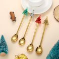 thumbnail image 4 of WJCA 4-Piece Festive Utensil Set, Elegant Spoons and Forks with Tree Motif for Dining and Dessert, Holiday Tableware Collection, Gold Design, 4 of 8