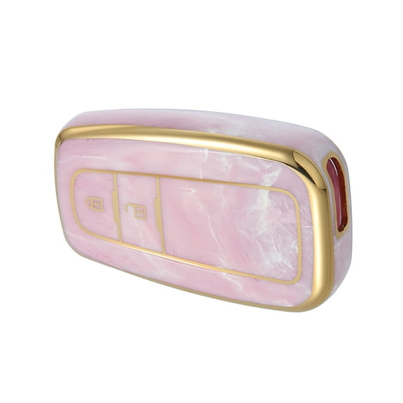 Unique Bargains Key Fob Cover for Toyota Prius 2006-2022 2 Button TPU Pink Remote Keyless Smart Key Fob Case Protection