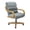 Esmeralda Tk Lake, variant on Chromcraft Swivel-Tilt Dining Chairs on Casters, Chestnut Solid Wood Accents, Textured Bronze Pedestal Base, Rumley Galaxy Upholstery, set of 1