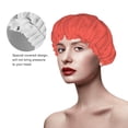 thumbnail image 4 of YFYANG Women's Double Waterproof Shower Cap, Red Reusable Hair Cap for All Hair Styles and Head Sizes, 4 of 9