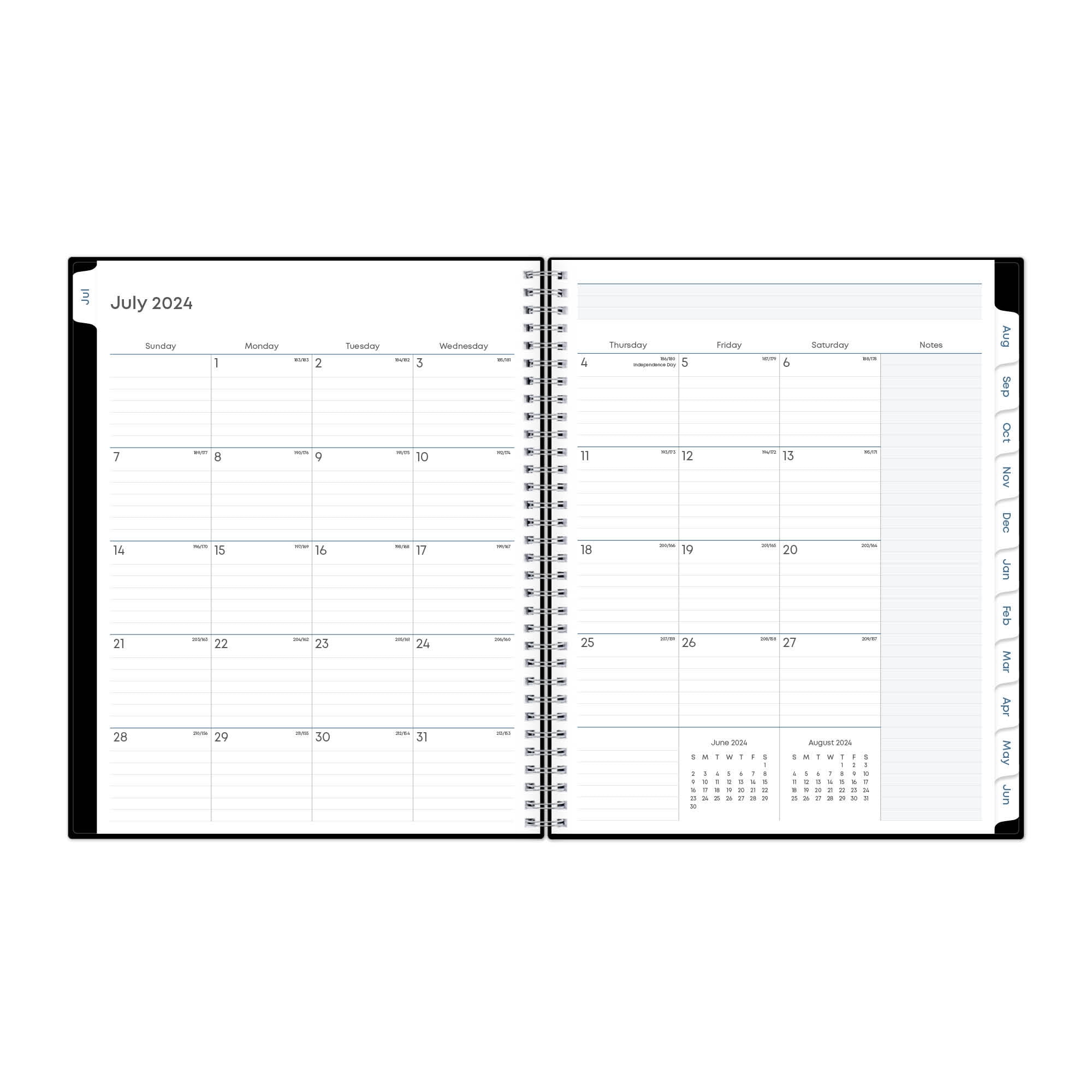 Blue Sky Teacher Academic Year Weekly/Monthly Lesson Planner 11 x 8.5 2024-2025