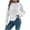 White, variant on HAPIMO Women's Fashion Sweater Hallow Out Solid Color Round Neck Novelty Pullover Tops Loose Knitted Clothes Long Sleeve Yellow L