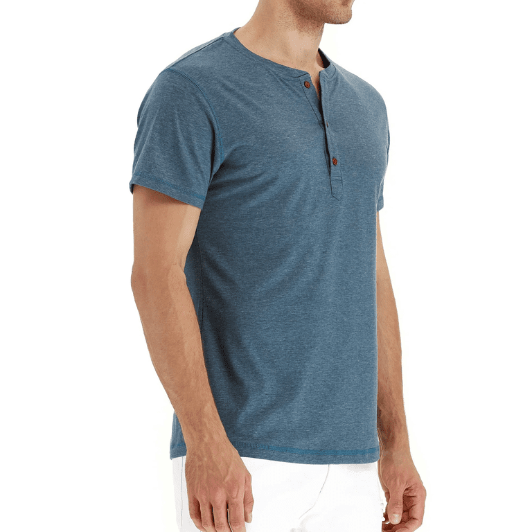 JWD Men's Henley Short Sleeve Casual Shirt photo 2