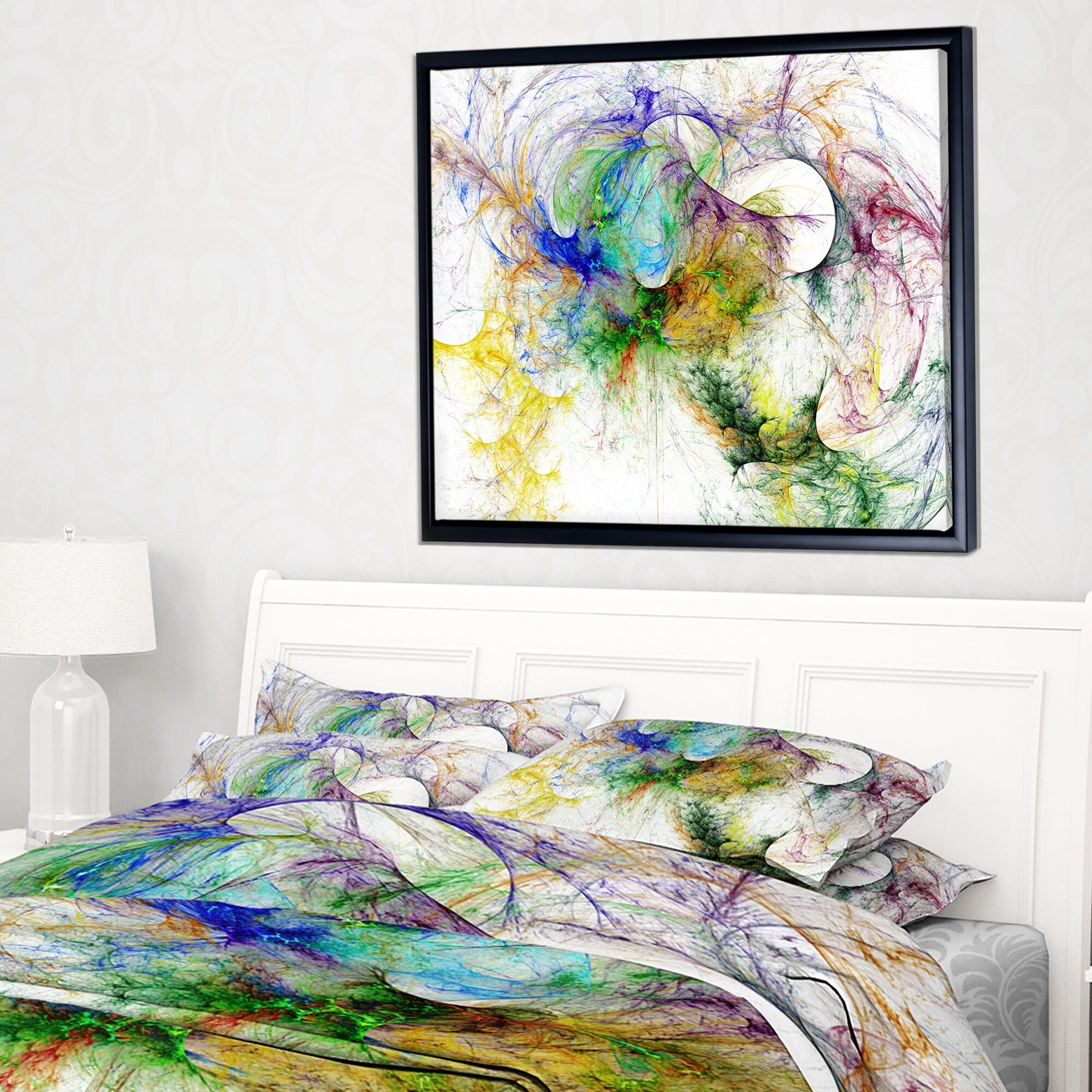 Designart ' Wings of Angels Purple ' Abstract Framed Canvas art print