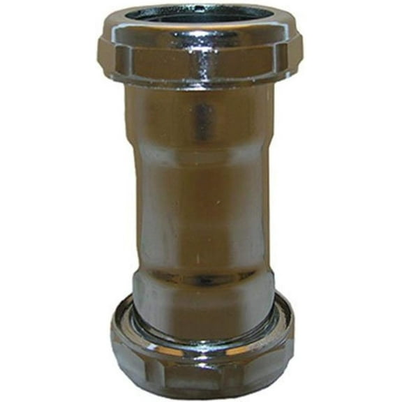 Lasco Fittings Slip Joint Coupling 03-3873 - Chrome Plated Brass - 1.5 In, Silver
