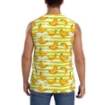 thumbnail image 4 of Fotbe Bananas On A Striped Men's Camiseta sin Mangas Estampada para Hombres, Playera Casual para Gimnasio, Entrenamiento, Playa-Small, 4 of 7