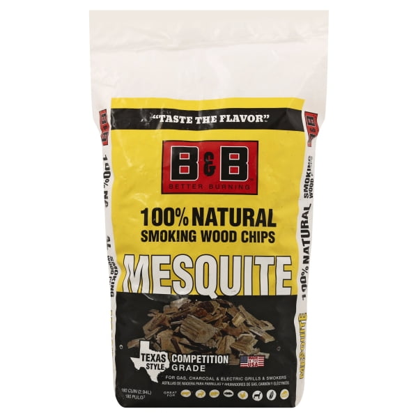 B&B Charcoal 8019853 180 cu. in. Mesquite Wood Smoking Chips Walmart