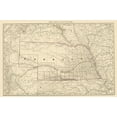 thumbnail image 2 of Rand McNally 24x17 Black Ornate Wood Framed with Double Matting Museum Art Print Titled - Nebraska - Rand McNally 1879, 2 of 4