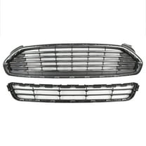 HOUGEET Front Bumper Upper & Lower Grille Grill Kit Fit for 2013-2016 Ford Fusion