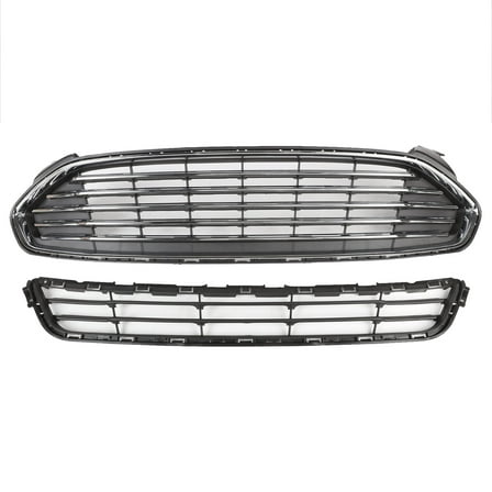 HOUGEET Front Bumper Upper & Lower Grille Grill Kit Fit for 2013-2016 Ford Fusion