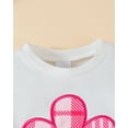 thumbnail image 4 of KIMI BEAR 2T Toddler Girls Pant Set 3T Kid Outfits Winter Mesh Long Sleeves Top Floral Pullover Sweatshirt Plaid Flared Pants 2pcs Casual Clothing White, 4 of 7