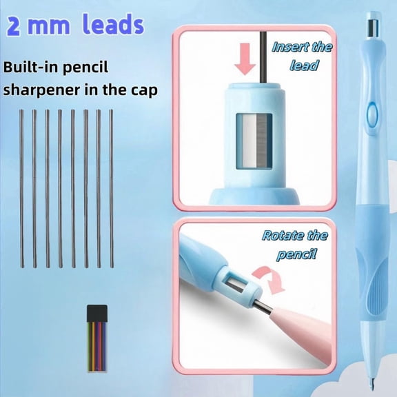 Handwriting Thick Mechanical Pencils With Grip: 2.0MM Pencil