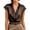 Black #016, variant on Womens Satin Blouse Sleeveless Silk Tank Cap sleeve Tops Button Down Solid Color Shirts Business Casual Outfits 2026, S
