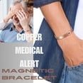 thumbnail image 2 of Wollet 6.5'' Pure Copper Medical Alert Bangles for Women Men, Diabetic Type 2,, 2 of 8