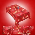 thumbnail image 4 of Rectangle Christmas Tablecloth for Dining Room Banquet Party, Washable Water Resistant Microfiber Material, Festive Design for Holiday Decor, Ideal for Kitchen or Event Use, 4 of 6