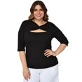 thumbnail image 1 of Blusa acanalada talla extra, modelo 0123 (Negro) negro 36 Roman Fashion Blusa extra 0123, 1 of 6