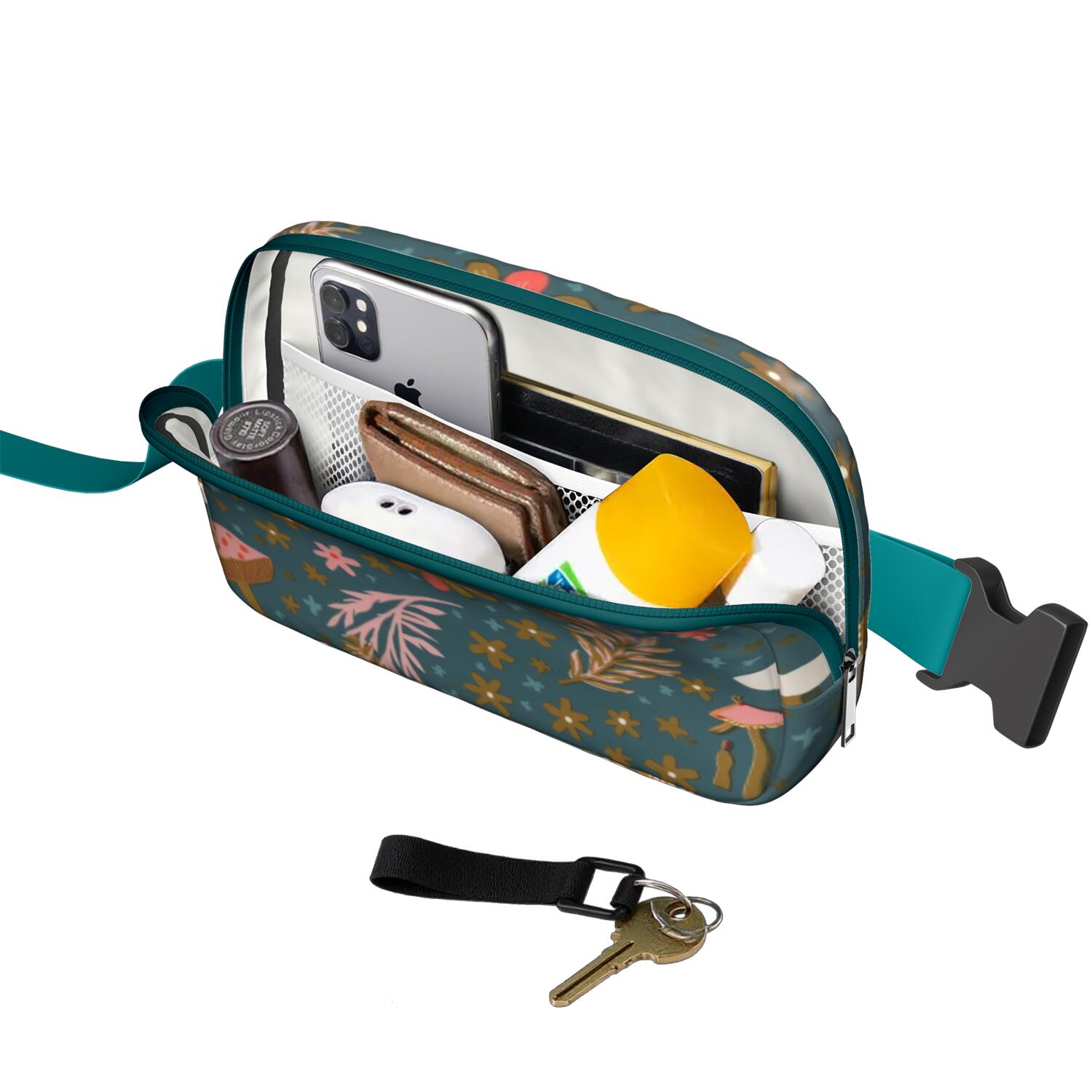 Waist Packs Bag Mushroom Waist Bag Running Belt Bag for Jogging for Women Casual Waist Packs with Adjustable Strap Waterproof Belt Bag for Daily Leisure Music Festival/Event
